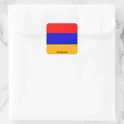 Vlag van Armenië Vierkante Sticker (Tas)