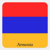 Vlag van Armenië Vierkante Sticker (Voorkant)