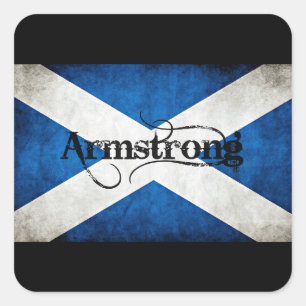 vlag van armstrong grunge vierkante sticker