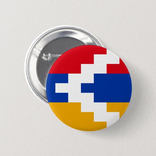 Vlag van Artsakh (Nagorno-Karabach) Ronde Button 5,7 Cm (Voorkant /achterkant)