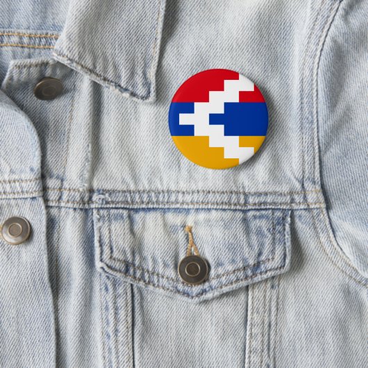 Vlag van Artsakh (Nagorno-Karabach) Ronde Button 5,7 Cm (In situ)