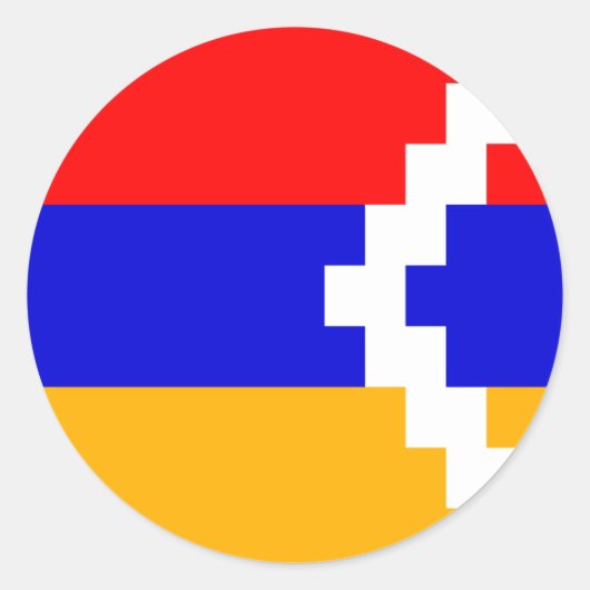 Vlag van Artsakh (Nagorno-Karabach) Ronde Sticker (Voorkant)