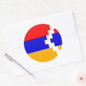 Vlag van Artsakh (Nagorno-Karabach) Ronde Sticker (Envelop)