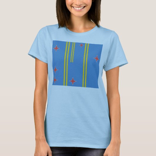 Vlag van Aruba 6 Star-Shirt T-shirt (Voorkant)