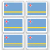 Vlag van Aruba Collectie pack van 6 Sticker (Voorkant)