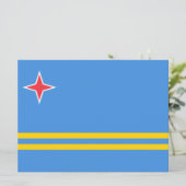 Vlag van Aruba Kaart (Staand voorkant)
