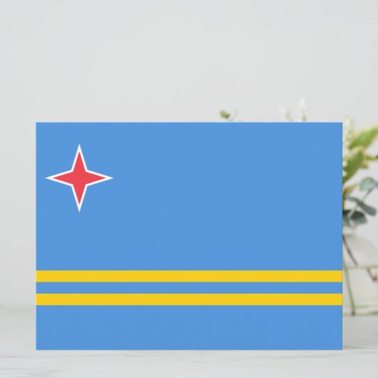 Vlag van Aruba Kaart (Staand voorkant)