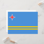 Vlag van Aruba Kaart (Voorkant / Achterkant in situ)