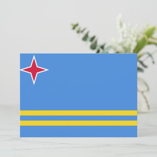Vlag van Aruba Kaart (Staand voorkant)