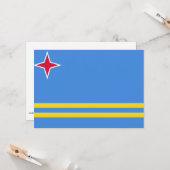 Vlag van Aruba Kaart (Voorkant / Achterkant in situ)