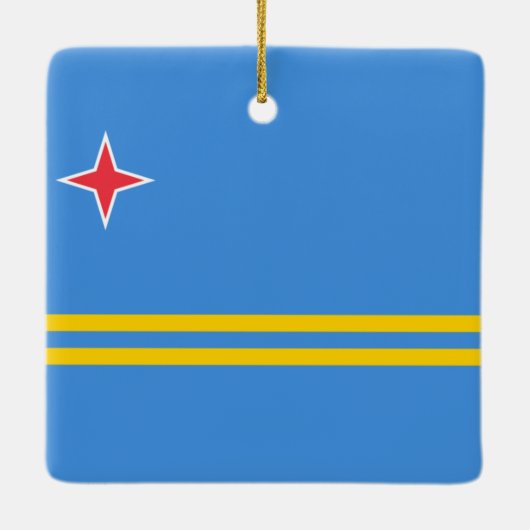 Vlag van Aruba Keramisch Ornament (Achterkant)
