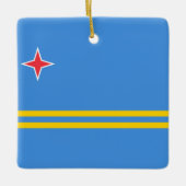 Vlag van Aruba Keramisch Ornament (Voorkant)