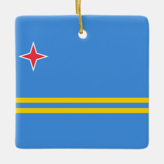 Vlag van Aruba Keramisch Ornament (Voorkant)