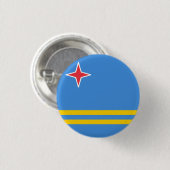 Vlag van Aruba Ronde Button 3,2 Cm (Voorkant /achterkant)