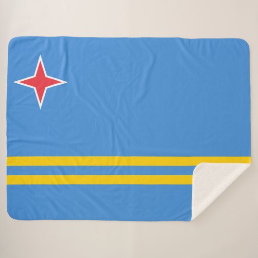 Vlag van Aruba Sherpa Deken (Voorkant (horizontaal))