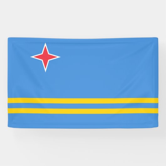 Vlag van Aruba Spandoek (Horizontaal)