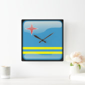 Vlag van Aruba Vierkante Klok (Huis)