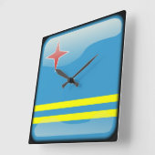 Vlag van Aruba Vierkante Klok (Hoek)
