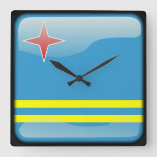 Vlag van Aruba Vierkante Klok