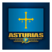 Vlag van Asturië Perfect Poster (Voorkant)
