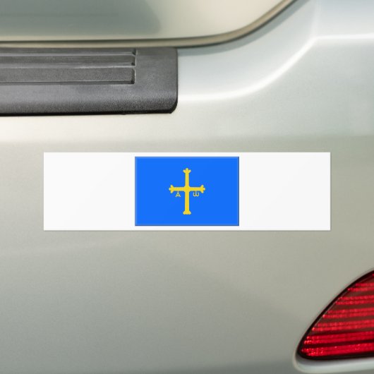 Vlag van Asturië (Spanje) Bumpersticker (Op auto)