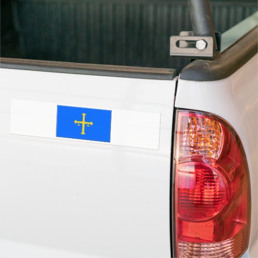 Vlag van Asturië (Spanje) Bumpersticker (Op Truck)