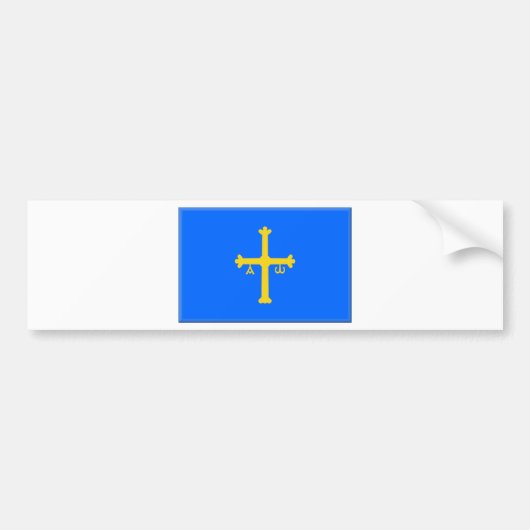 Vlag van Asturië (Spanje) Bumpersticker (Voorkant)