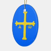 Vlag van Asturië (Spanje) Keramisch Ornament (Links)
