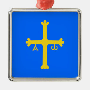 Vlag van Asturië (Spanje) Metalen Ornament