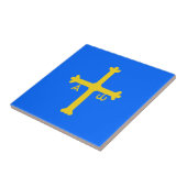 Vlag van Asturië (Spanje) Tegeltje (Zijkant)