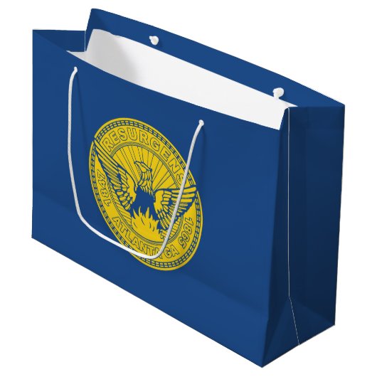 Vlag van Atlanta, Georgia Large Gift Bag Groot Cadeauzakje (Voorkant Gekanteld)