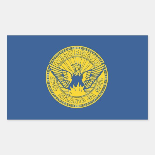 Vlag van Atlanta, Georgië Rechthoekige Sticker (Voorkant)