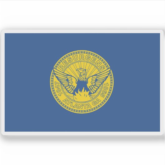 Vlag van Atlanta, Georgië Sticker (Voorkant)