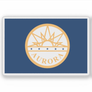 Vlag van Aurora, Colorado, Verenigde Staten Sticker
