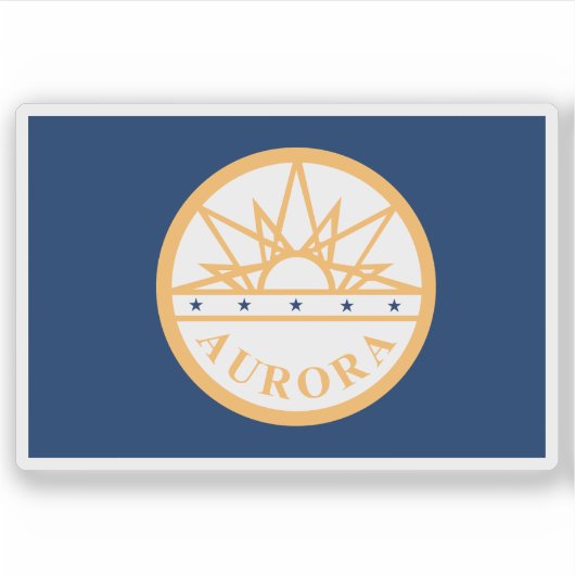 Vlag van Aurora, Colorado, Verenigde Staten Sticker (Voorkant)