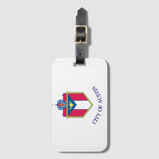 Vlag van Austin, Texas Bagagelabel (Voorkant (verticaal))