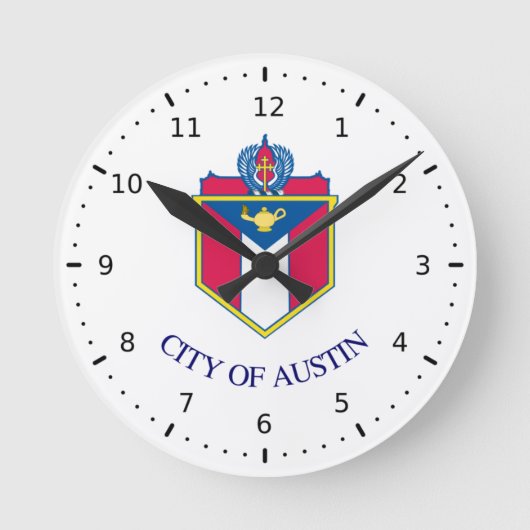 Vlag van Austin, Texas Ronde Klok (Voorkant)
