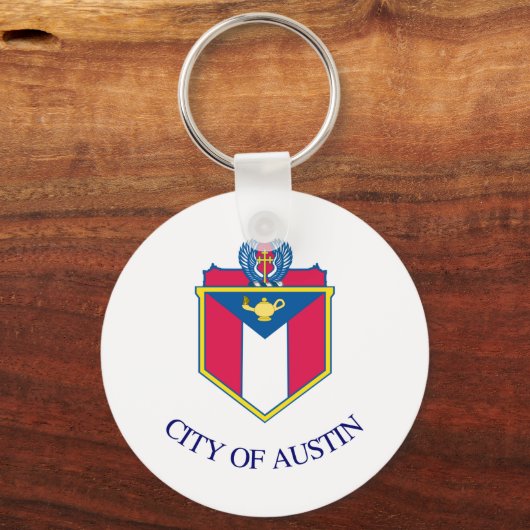 Vlag van Austin, Texas Sleutelhanger (Voorkant)