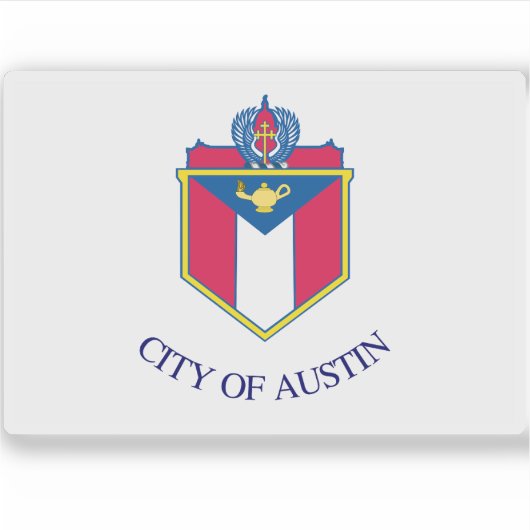Vlag van Austin, Texas Sticker (Voorkant)