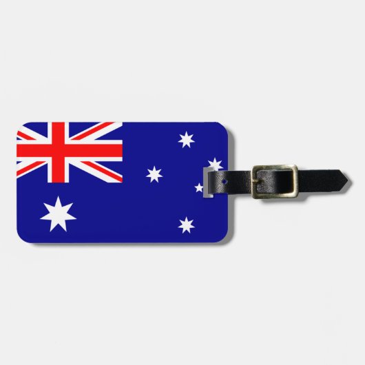 Vlag van Australië Bagagelabel met lederriem (Voorkant horizontaal)