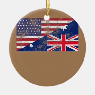 Vlag van Australië en de Verenigde Staten Keramisch Ornament