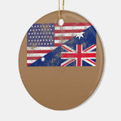 Vlag van Australië en de Verenigde Staten Keramisch Ornament (Links)