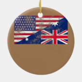 Vlag van Australië en de Verenigde Staten Keramisch Ornament (Achterkant)