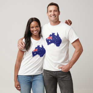 Vlag van Australië in landkaart T-shirt