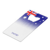 Vlag van Australië met Halftone Effect Credit Kaar Creditkaart Flessenopener (Voorkant Gekanteld)