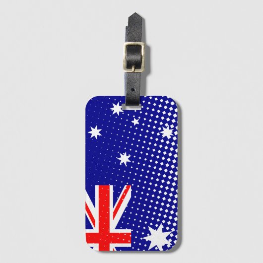 vlag van Australië met halftooneffect Bagagelabel (Voorkant (verticaal))
