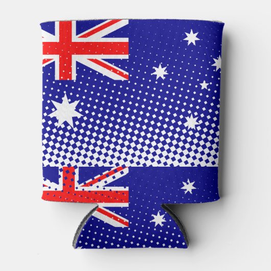 vlag van Australië met halftooneffect Blikjeskoeler (Voorkant)