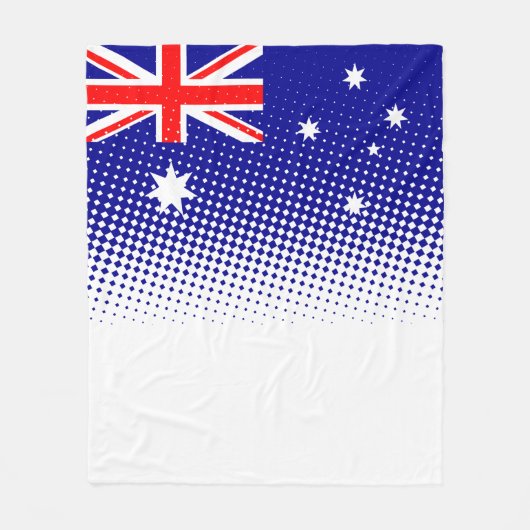 vlag van Australië met halftooneffect Fleece Deken (Voorkant)
