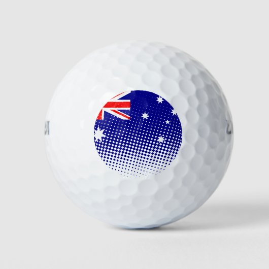 vlag van Australië met halftooneffect Golfballen (Voorkant)