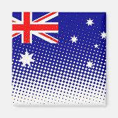vlag van Australië met halftooneffect Magneet (Voorkant)